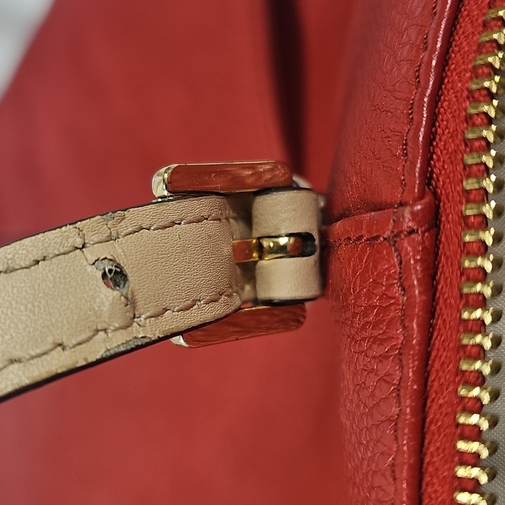 Michael Kors Red Pebbled Leather Tote - Picture 12 of 16